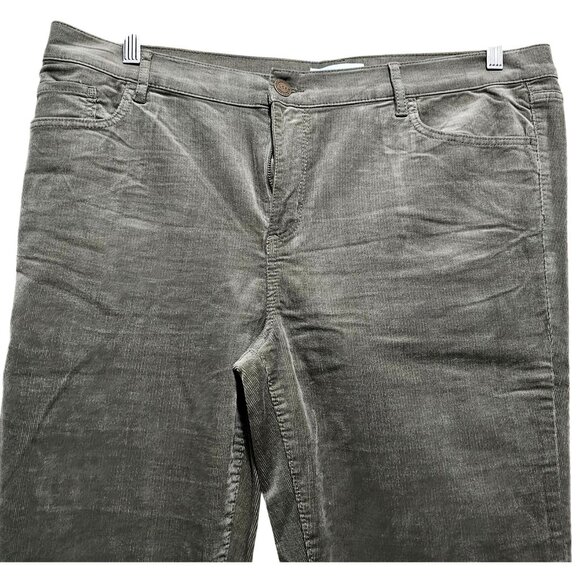 Loft Olive Green Modern Skinny Corduroy Pants Size 14 - Picture 3 of 9